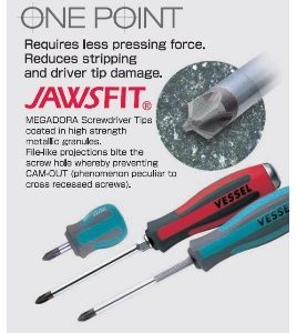 Destornillador estandar  MEGADORA con punta JAWSFIT No.900